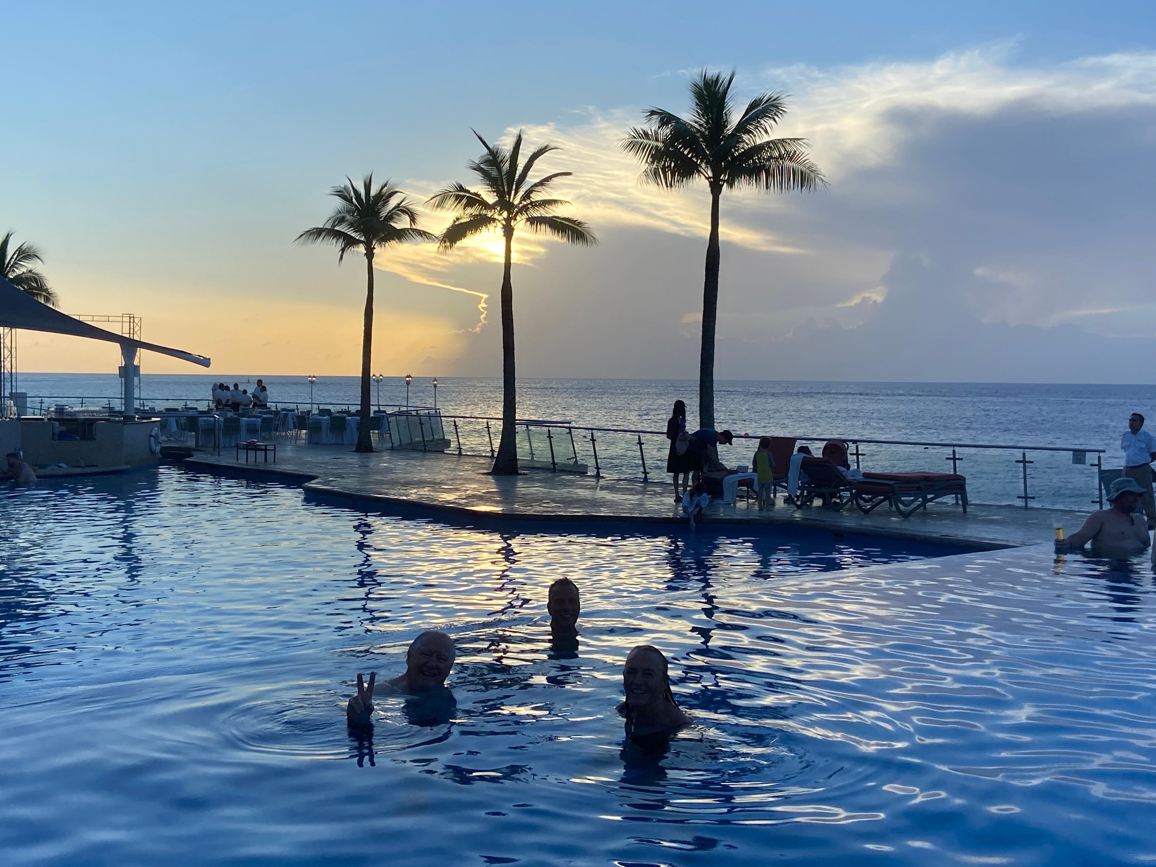 Sunset at the pool
