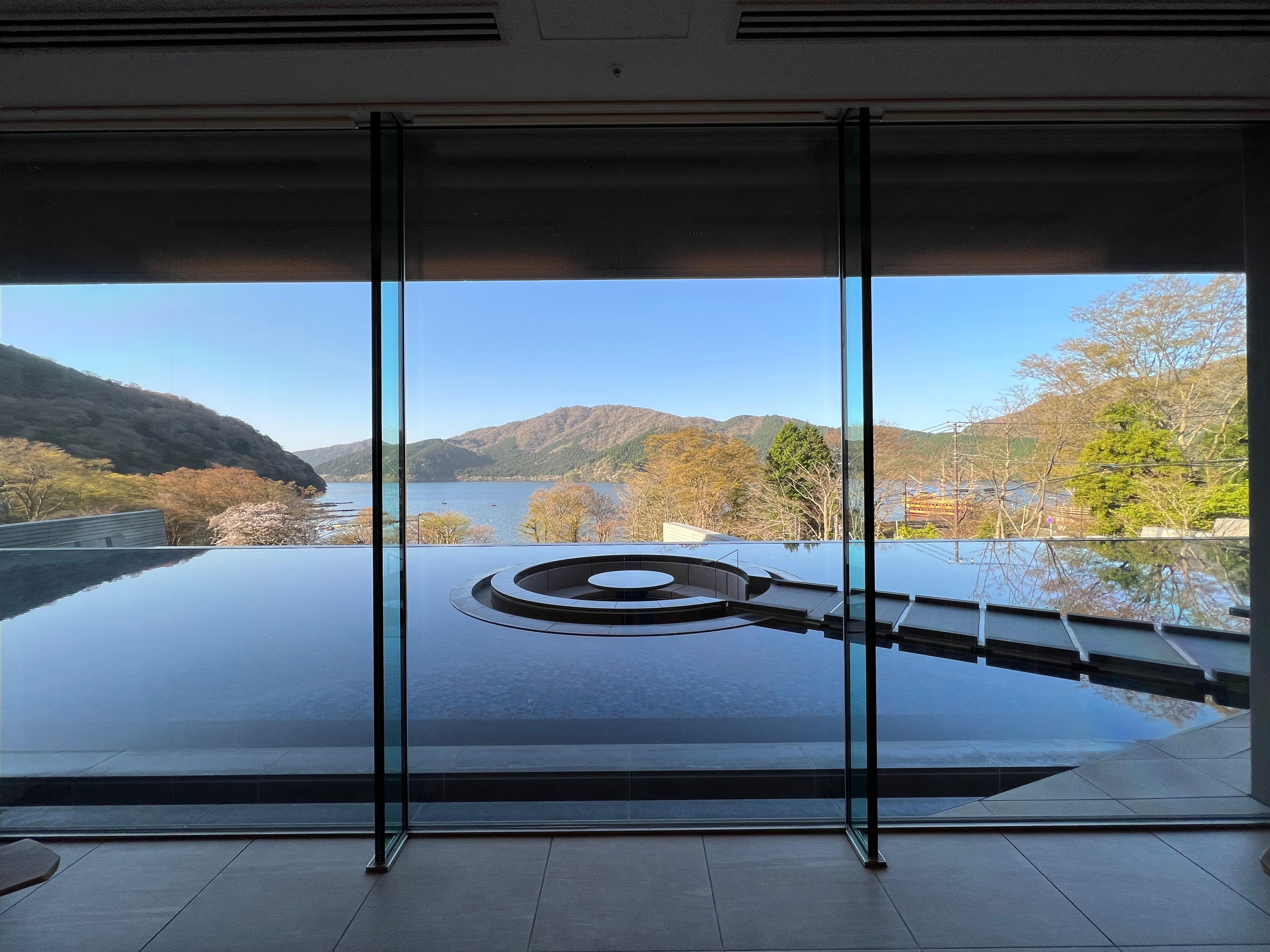 View of Lake Ashi from the lobby.
