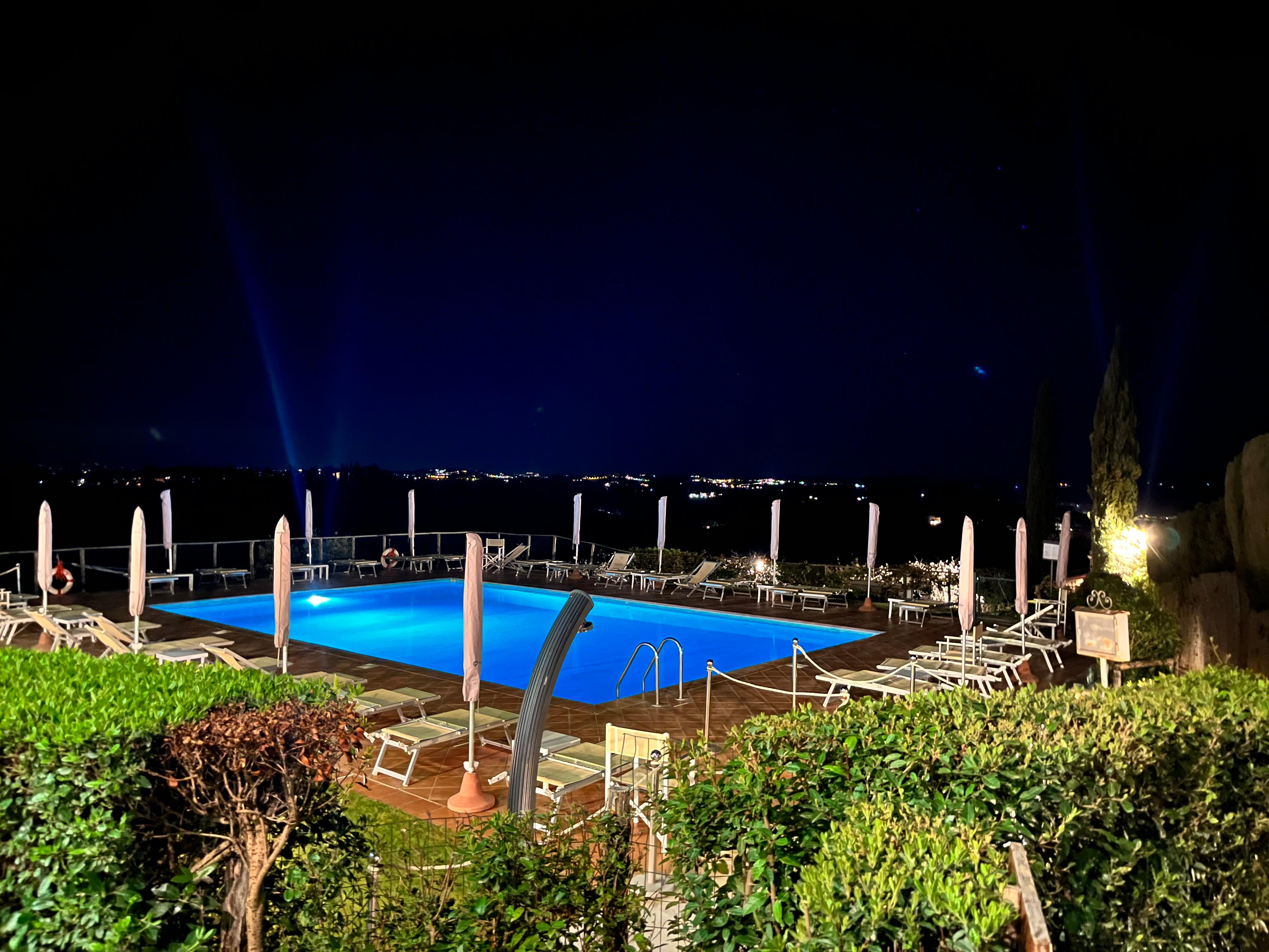 Night pool view