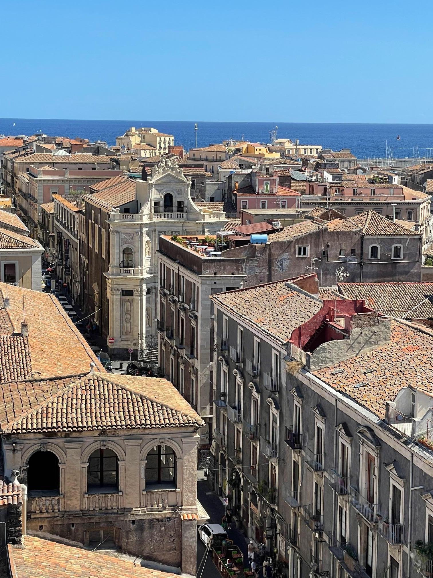 View of the San Placido Inn terrace from St Agatha church