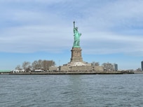 On a ferry to see the Statue Of Liberty!