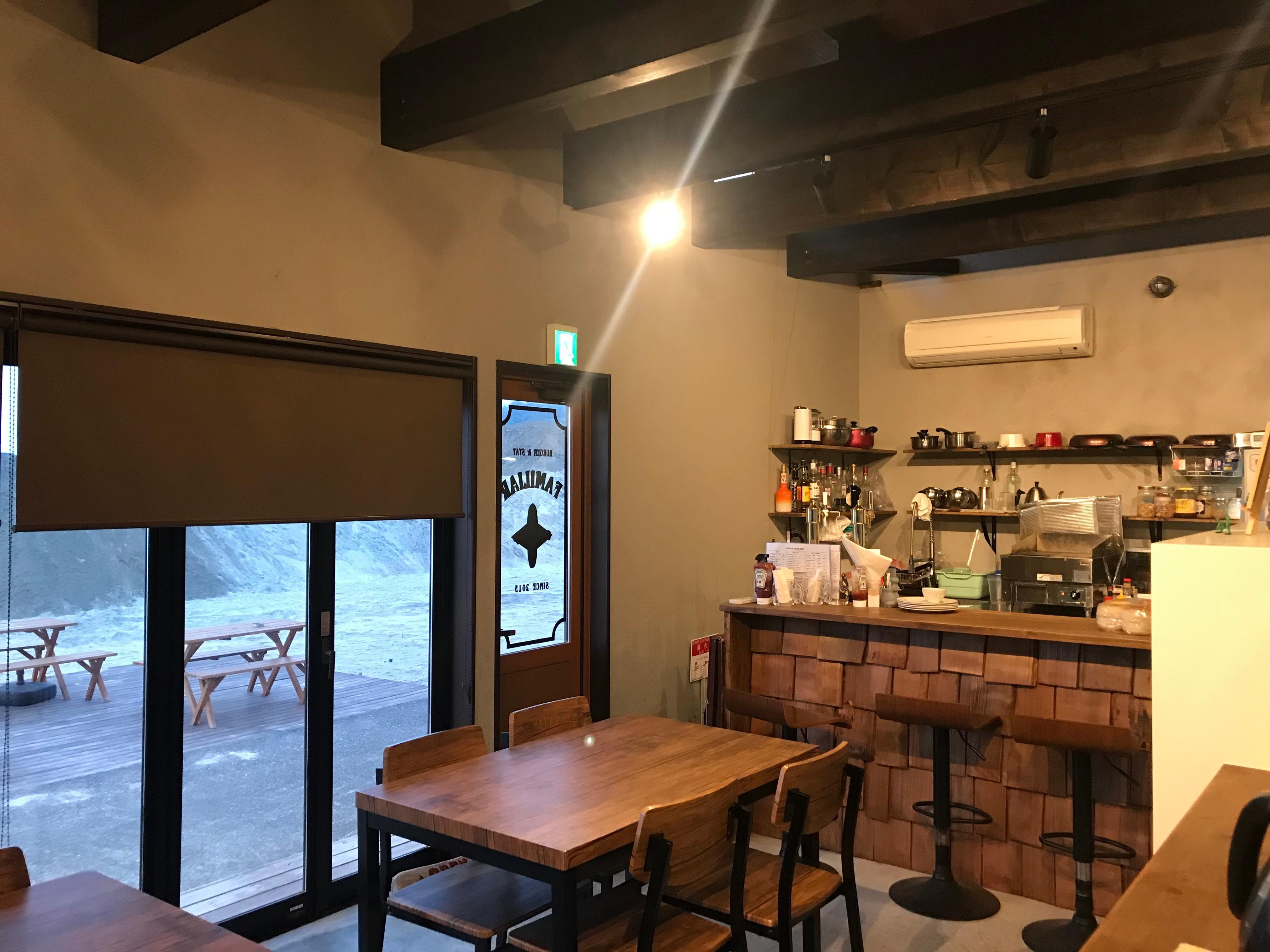 海の見える共有スペース　フリードリンクがありました