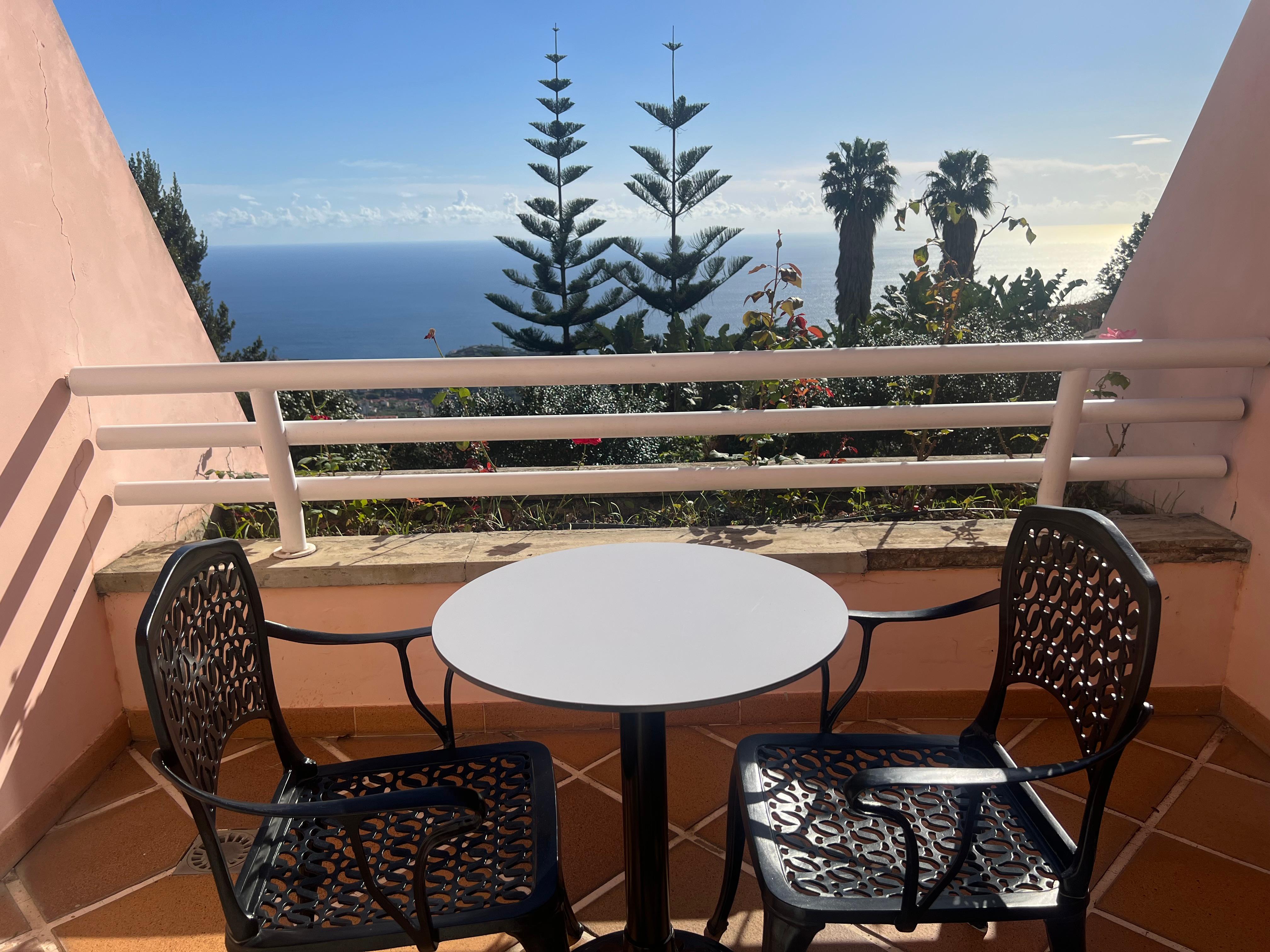 Patio with great view of ocean.