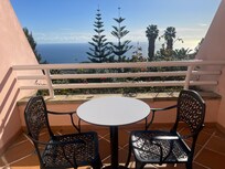 Patio with great view of ocean.