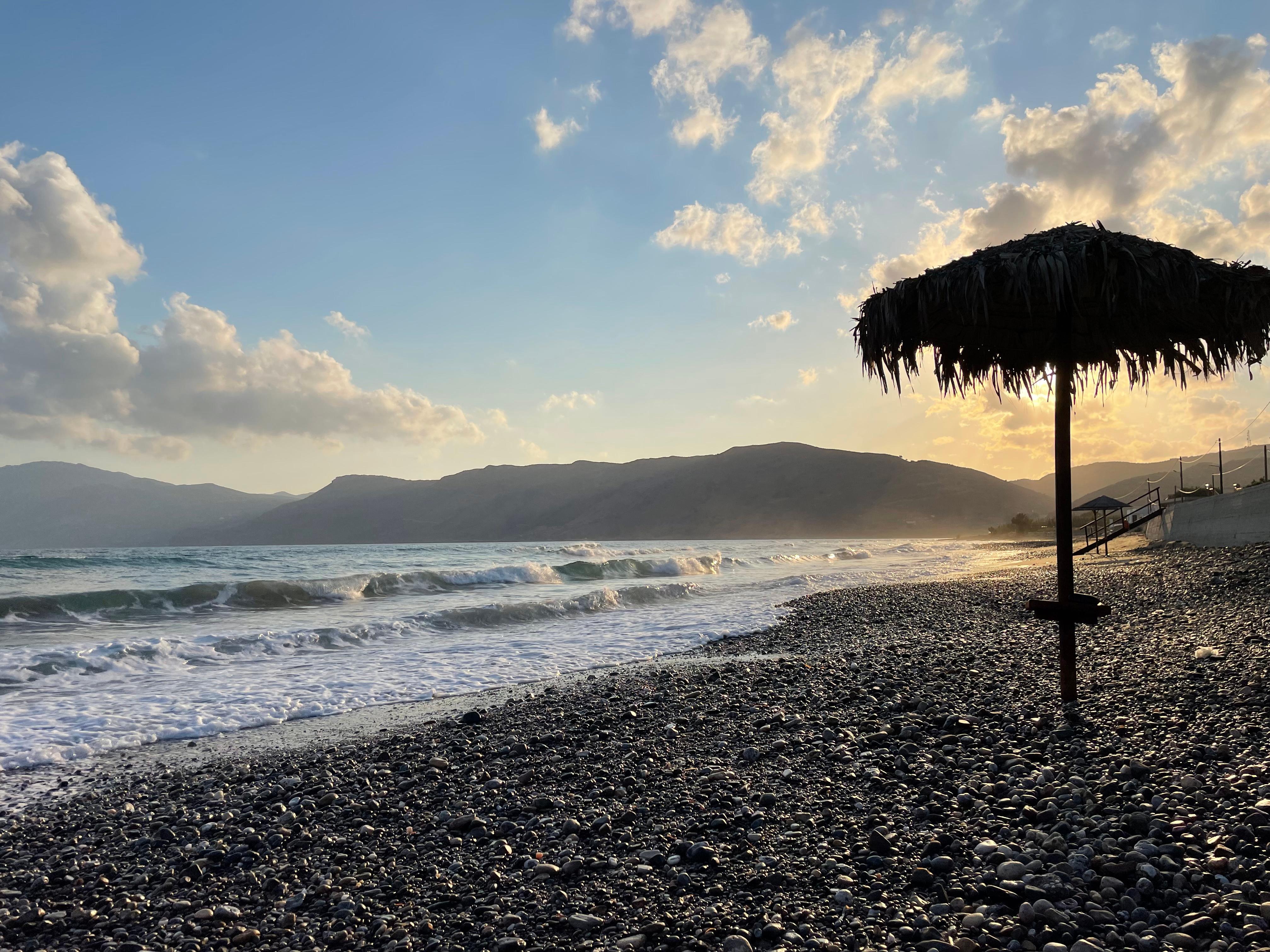 The beach at Thalassa Apartments. 