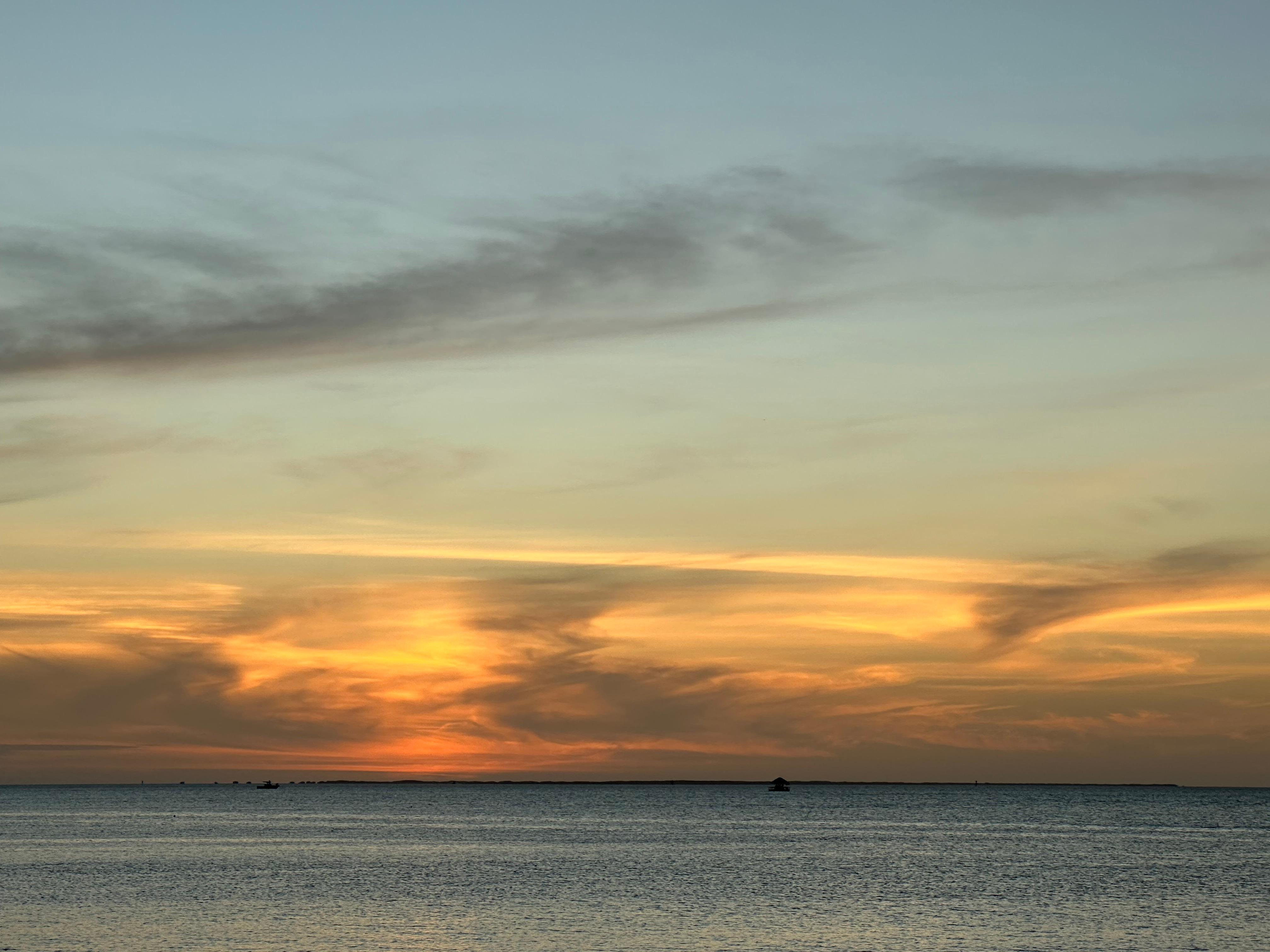 Sunset from the resort - we saw dolphins in the water too