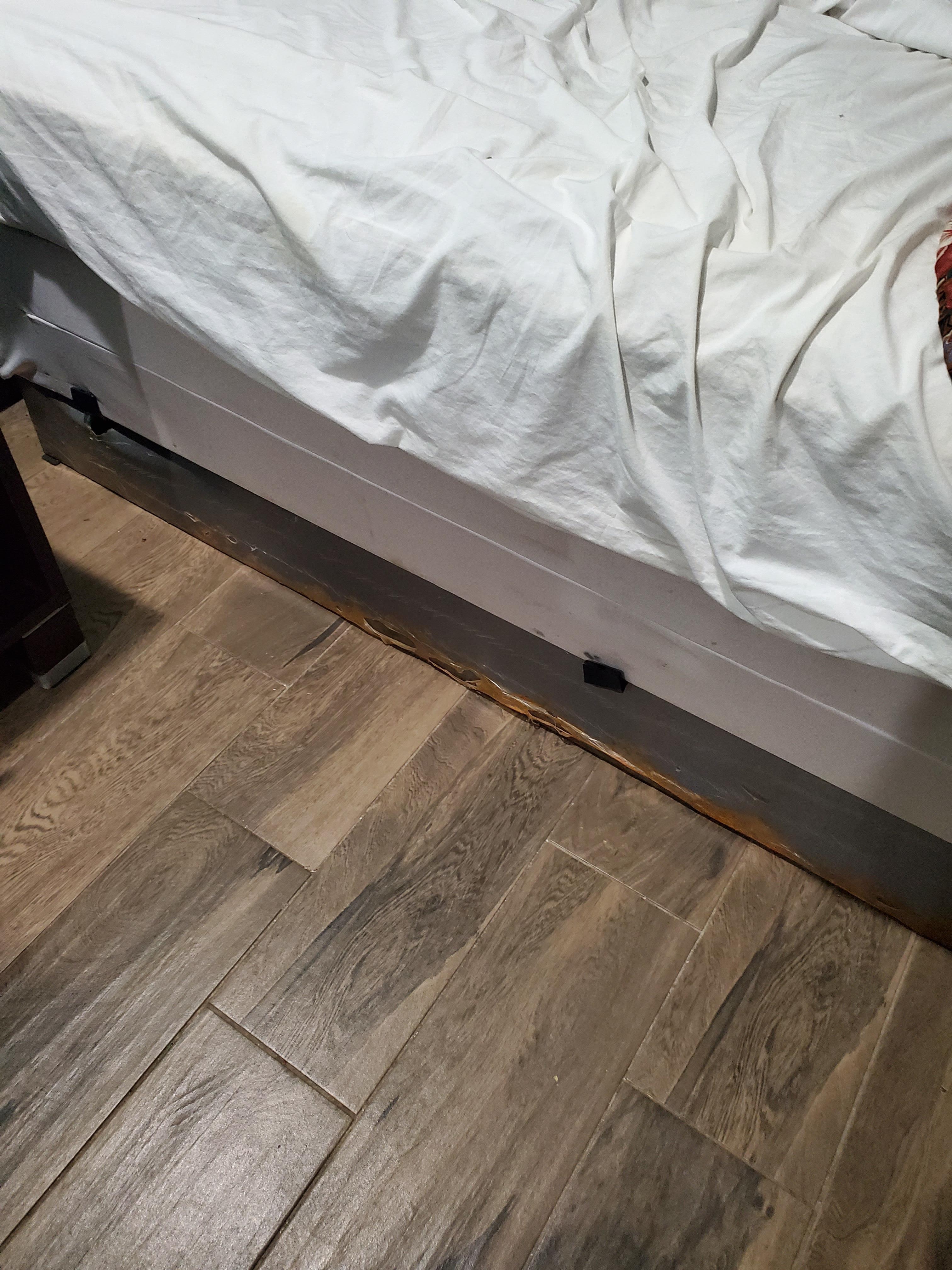 Rusty metal bedframe