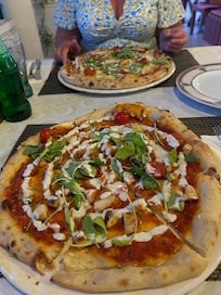 The Pizzas are a must.