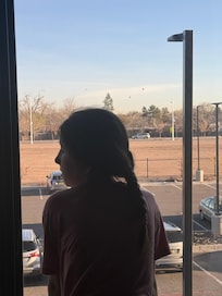 Checking out the hot air balloons before breakfast