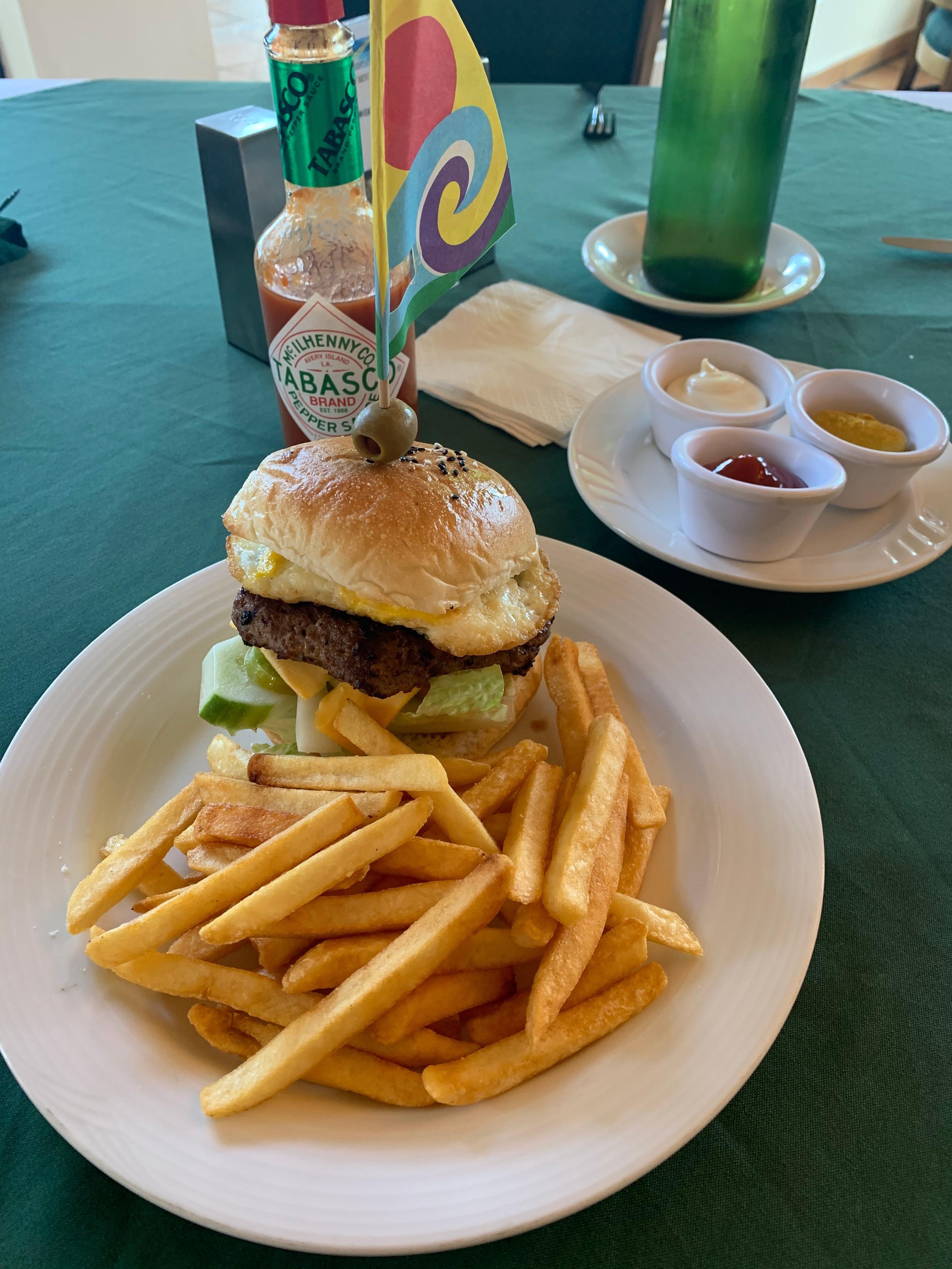 Rota burger at the Pacifica restaurant located on the resort property.