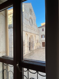 View of the cathedral and square from the apartment window