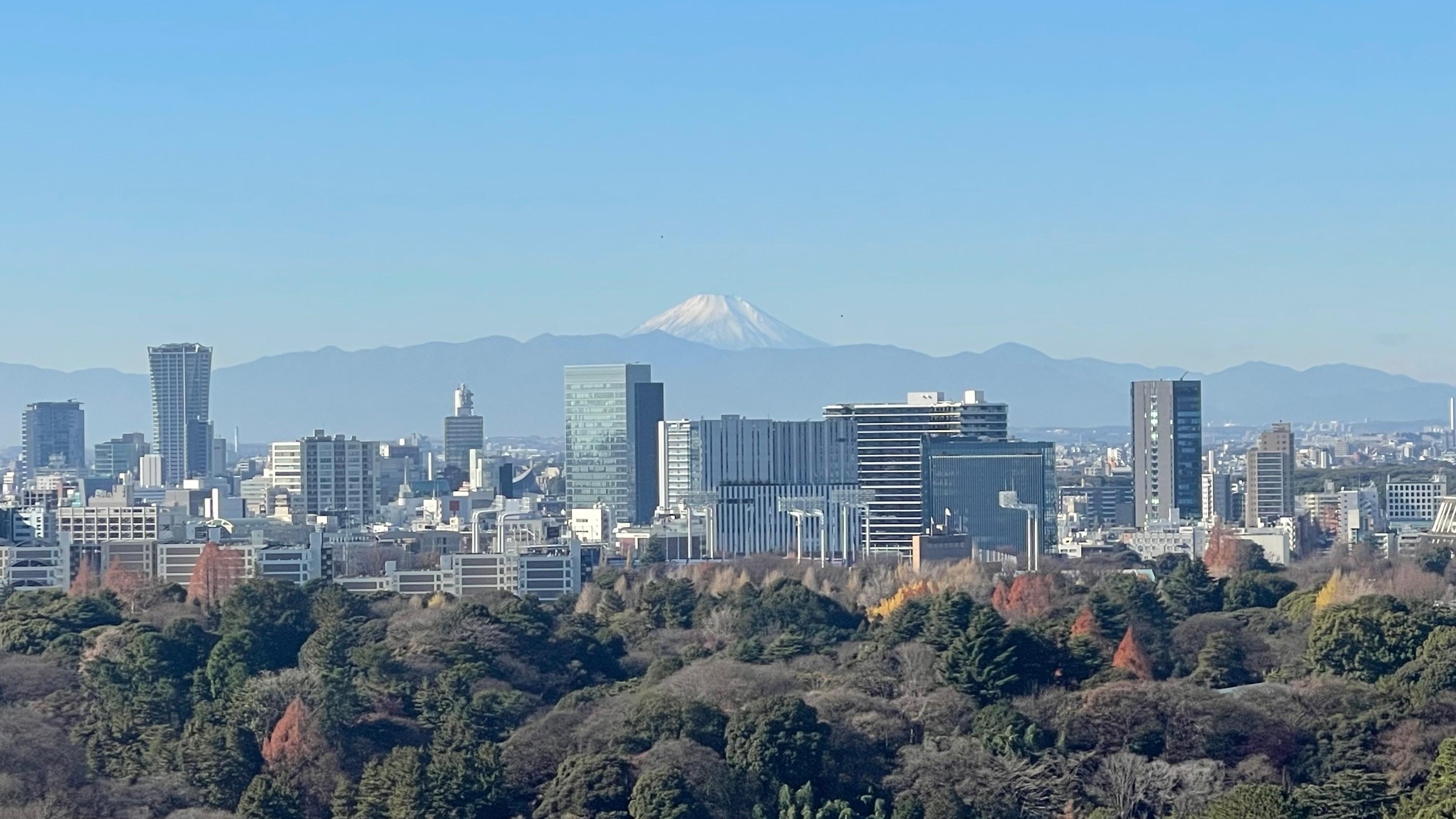 Can enjoy a view of Mount Fuji from the room window.