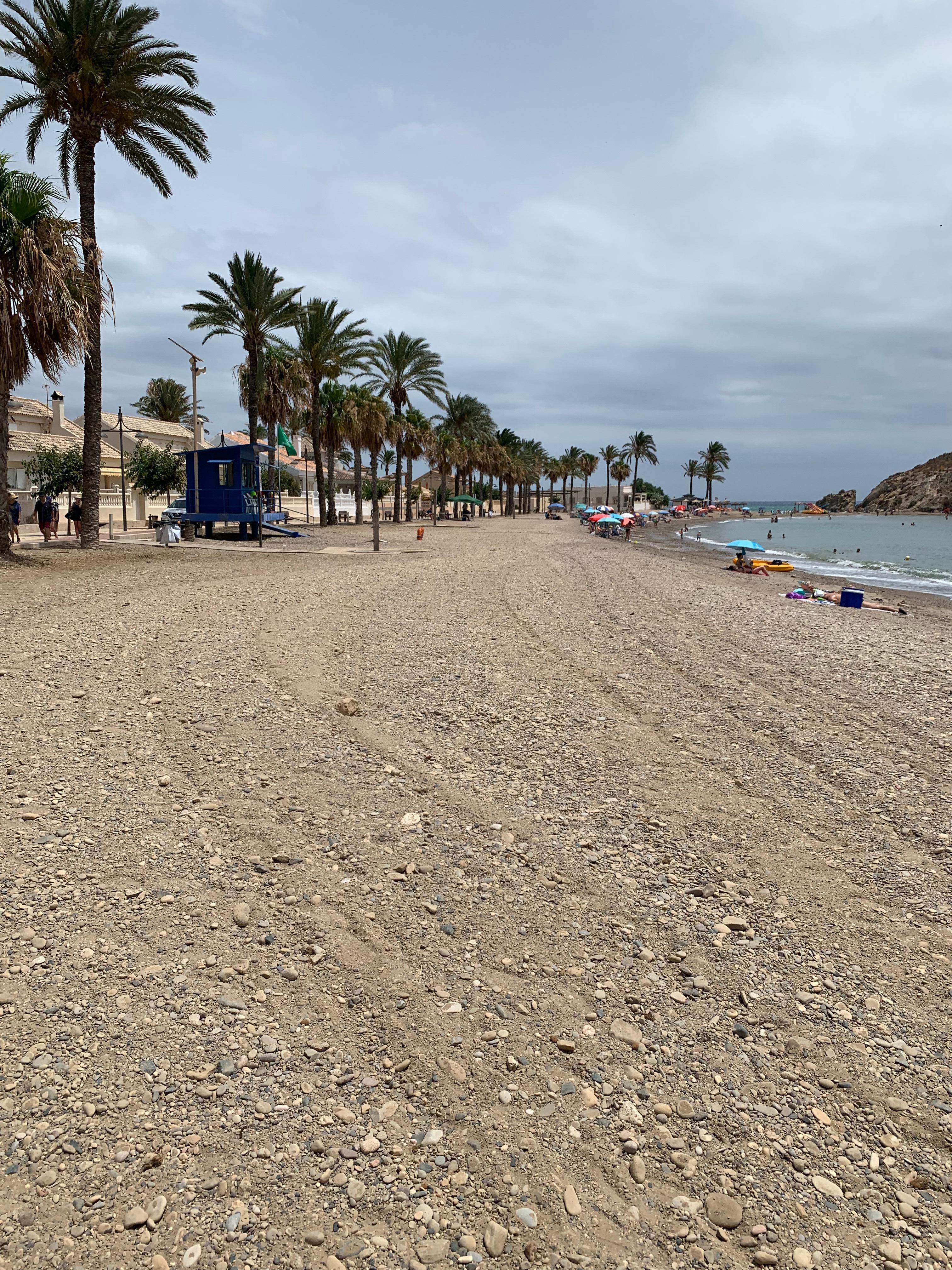 View along the beach outside the hotel