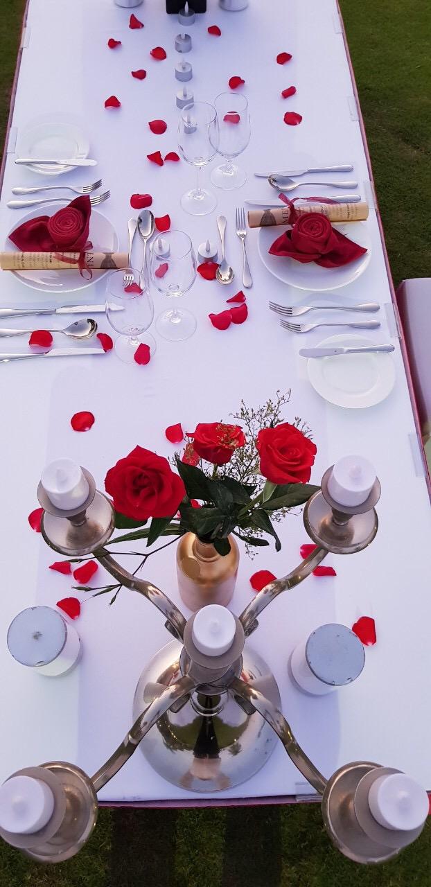 Photos of the table they made for my partner’s and I special meal