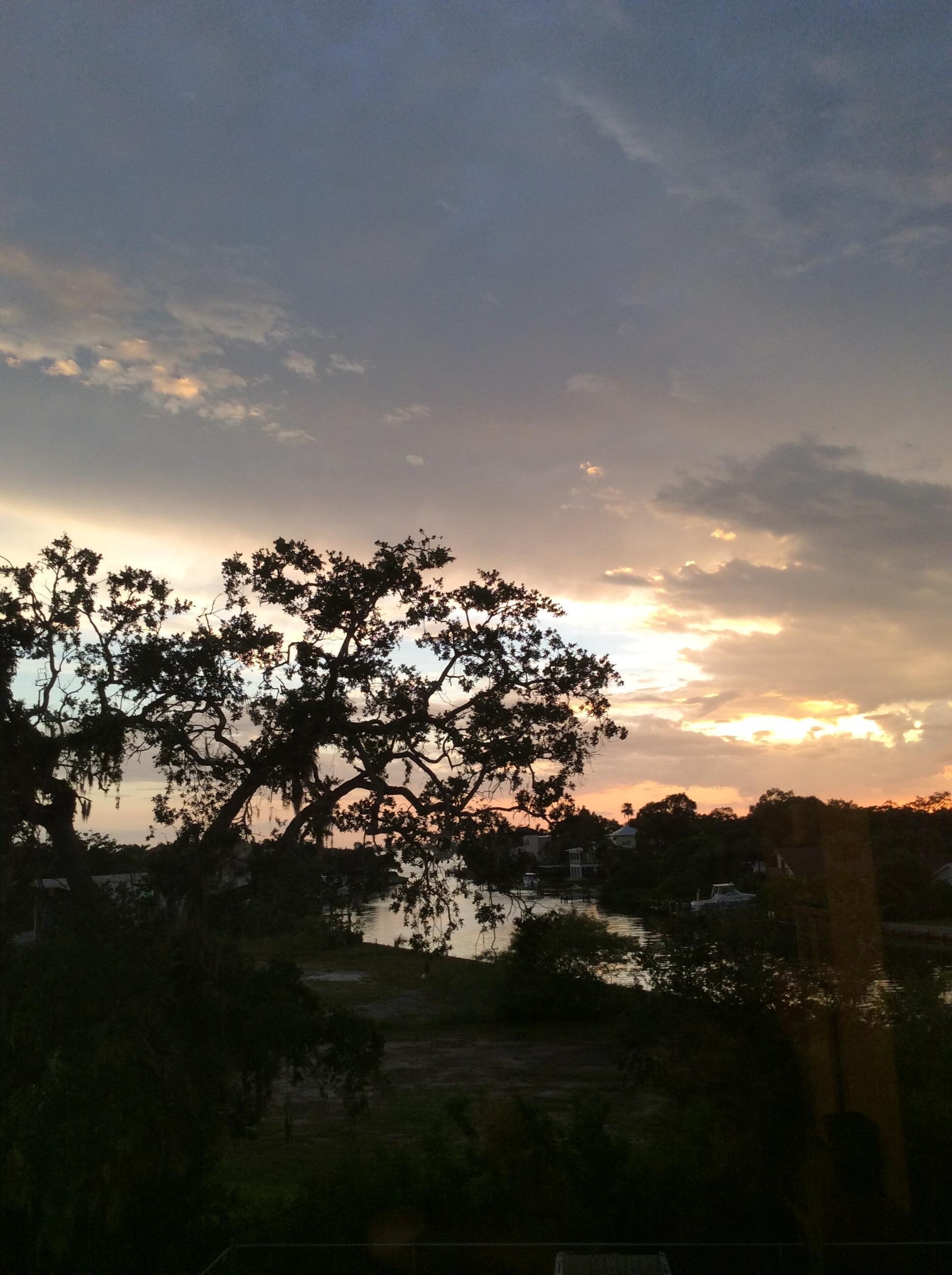 River and sunset view from our room