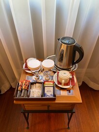 Coffee, tea and mini bar included