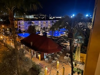 Balcony view over the pool area