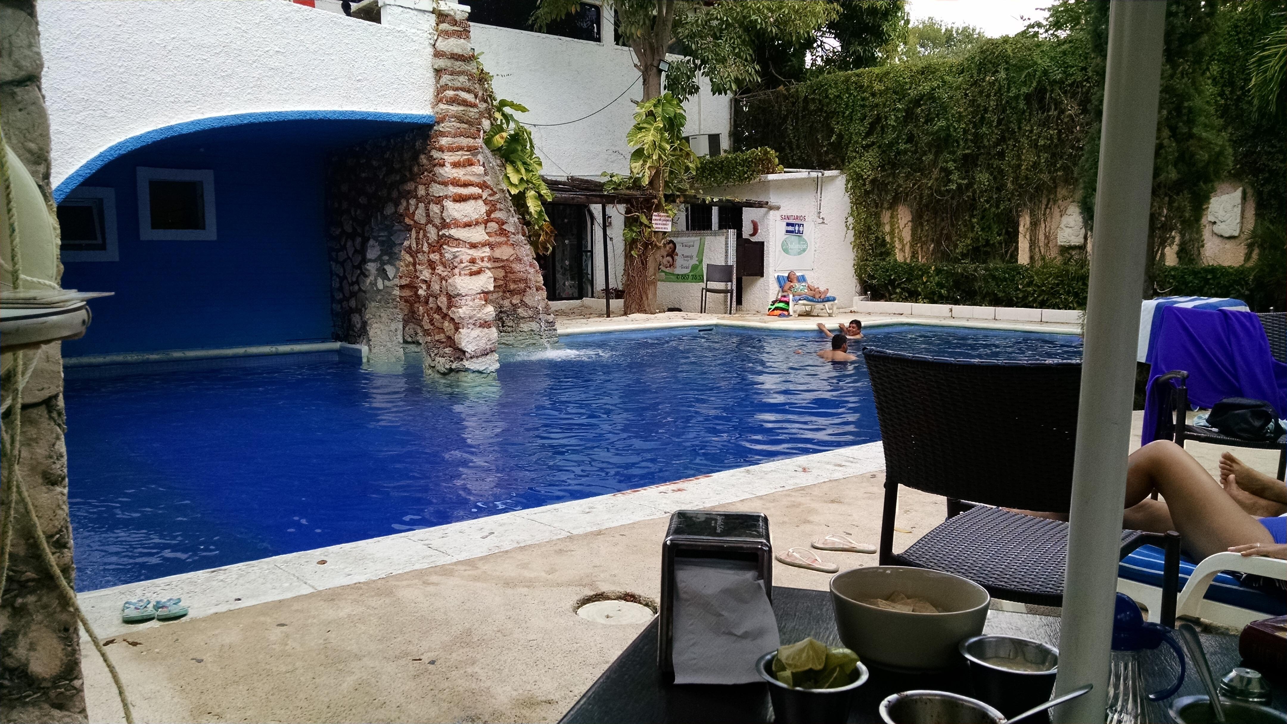 Walk down to the pool area
