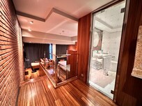 Room 024 Duplex Suite (there is an additional downstairs room not shown plus an outside metal staircase leading to an outdoor share terrace)