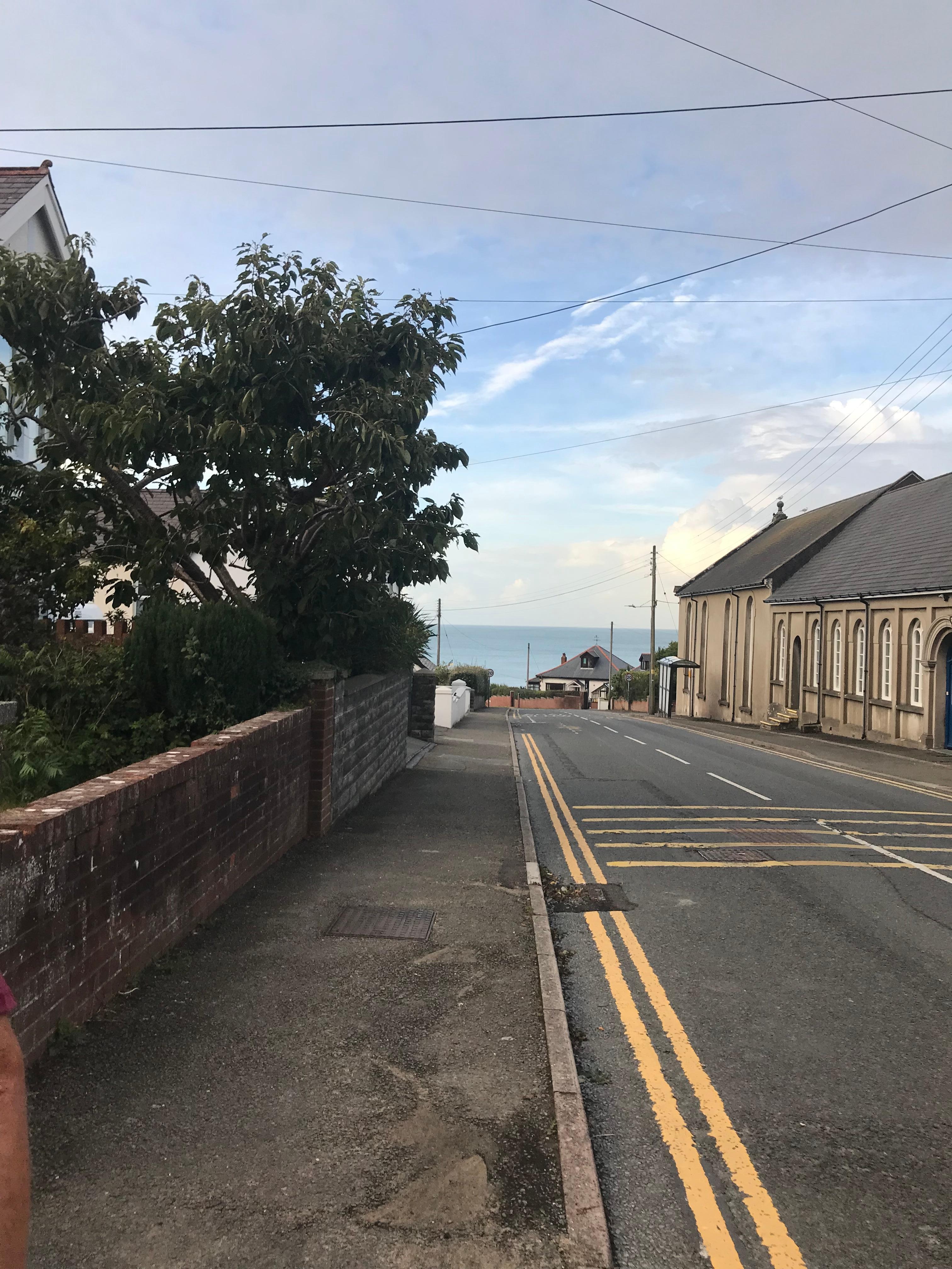 Down the hill to the beachfront 