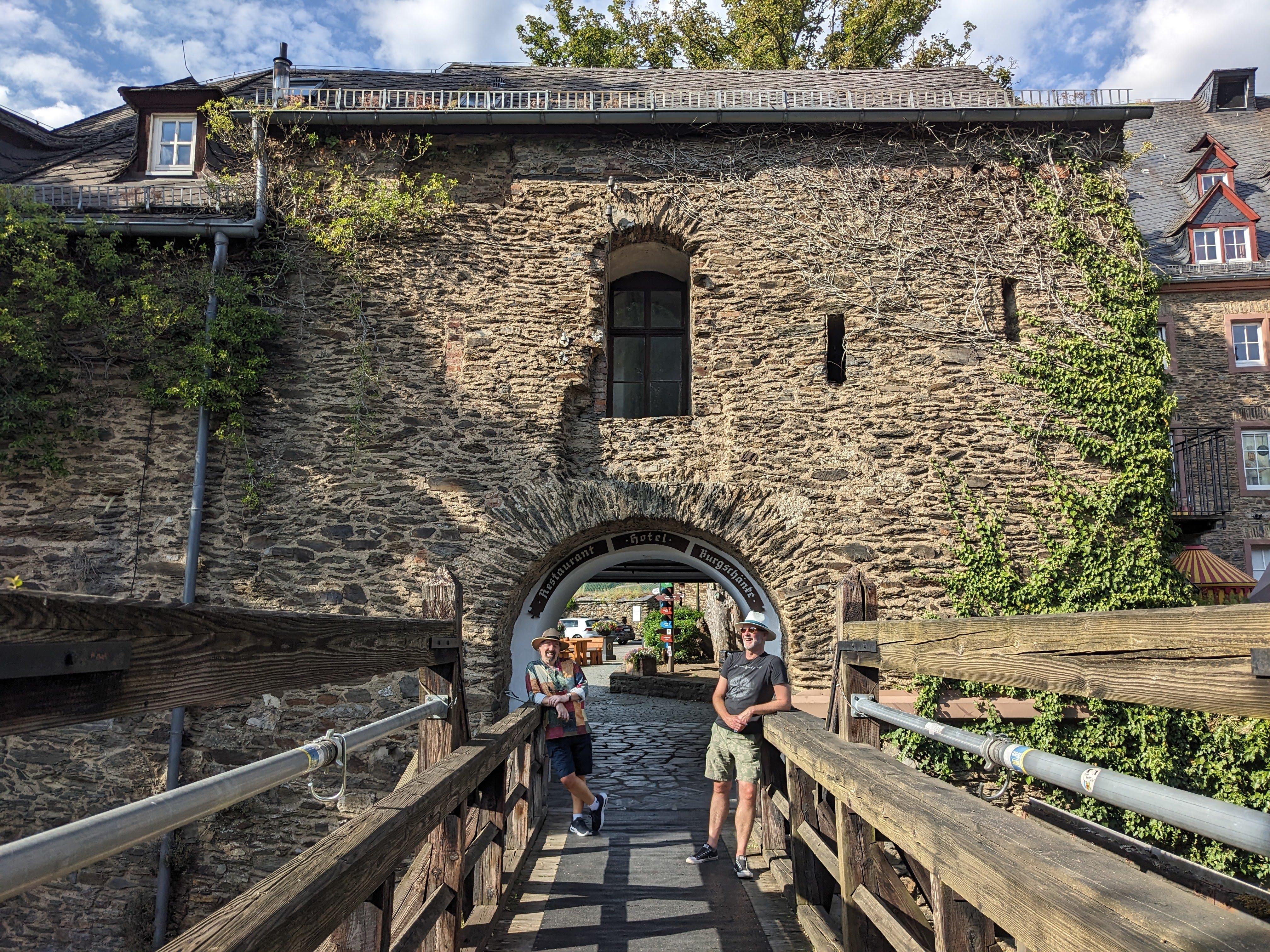 Bridge and entrance to hotel courtyard