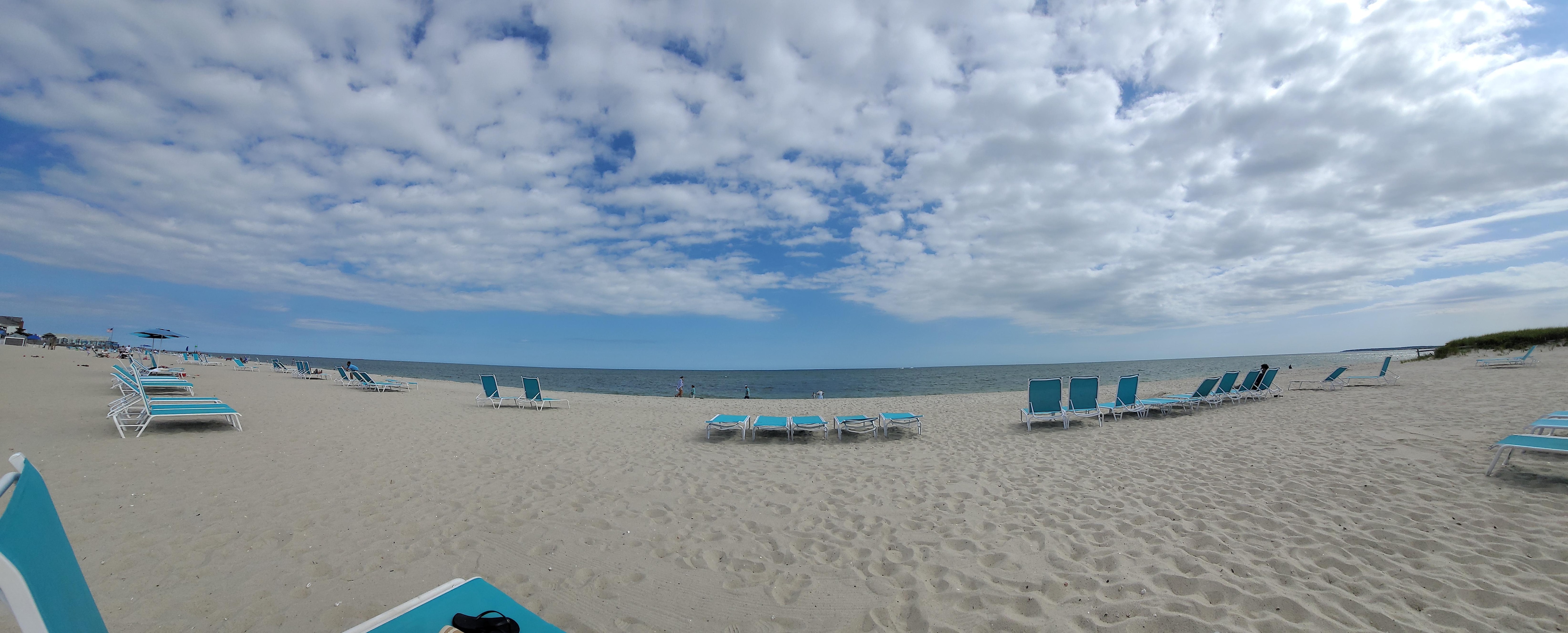 Panoramic view of the beach.