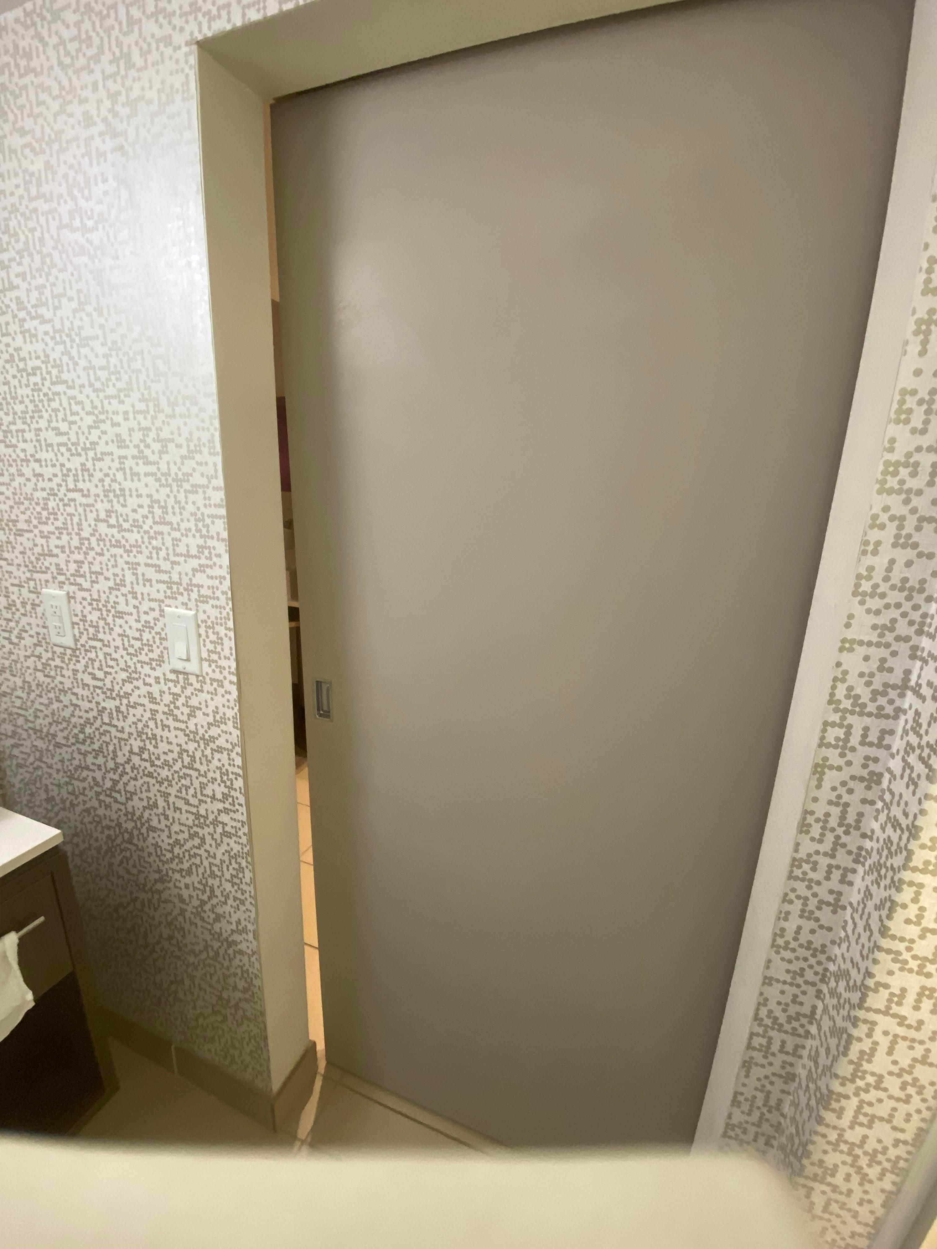 Gap at bathroom door (inside)