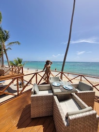 Acomodações na praia, sensacionais.