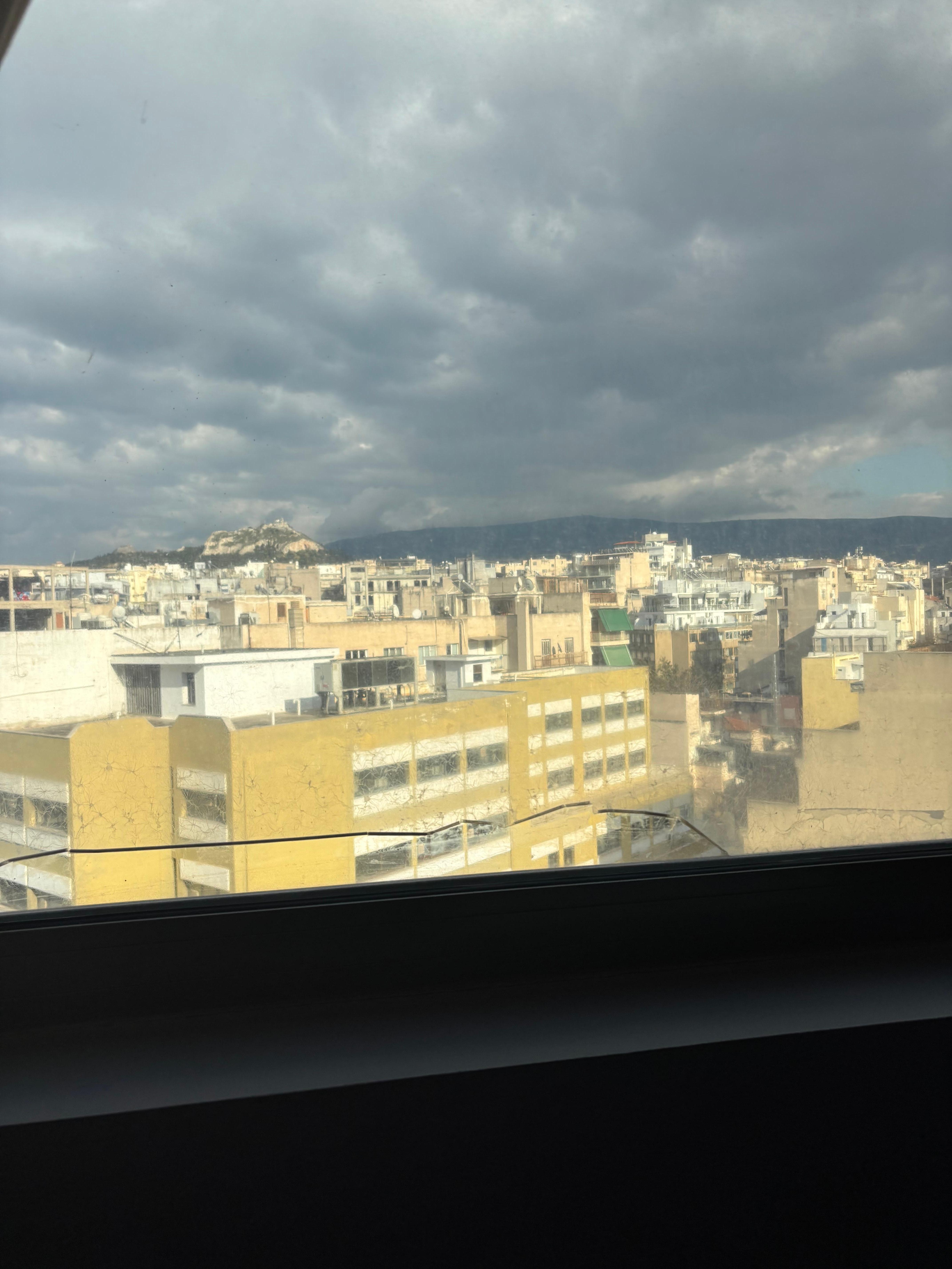 Paid for Acropolis view, but all windows covered with an obscure film.