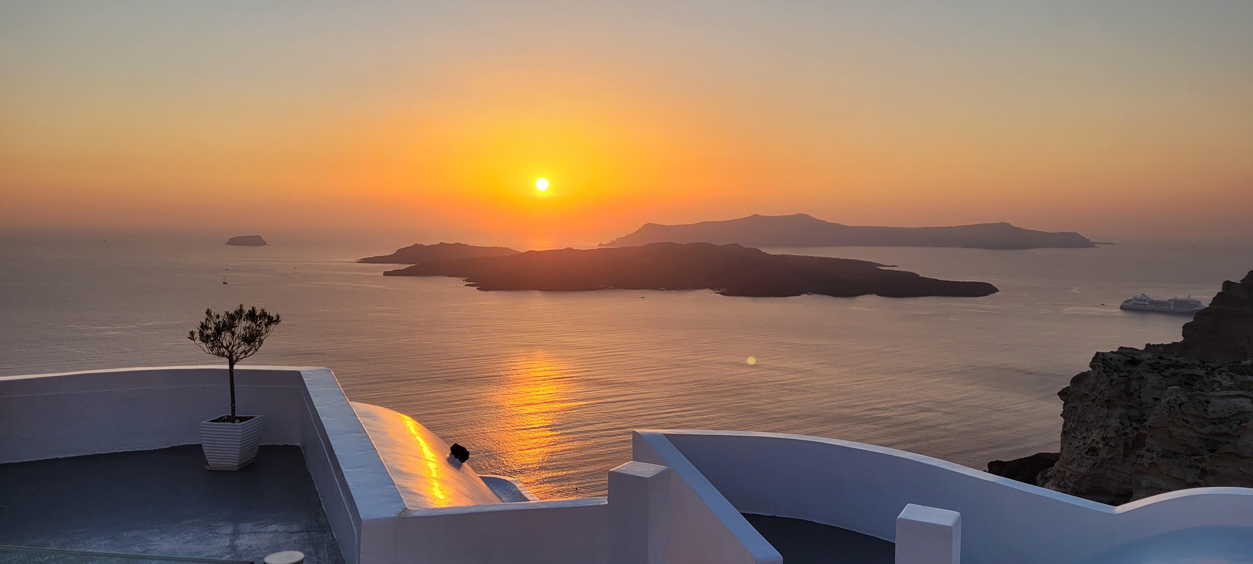 Sunset view by the pool