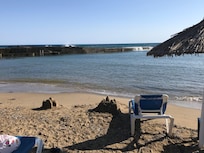 The private beach