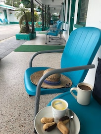 Afternoon snack outside my room