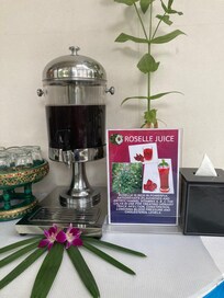 Free local refreshment in hotel lobby