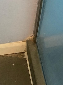 Excessive grime in the corner