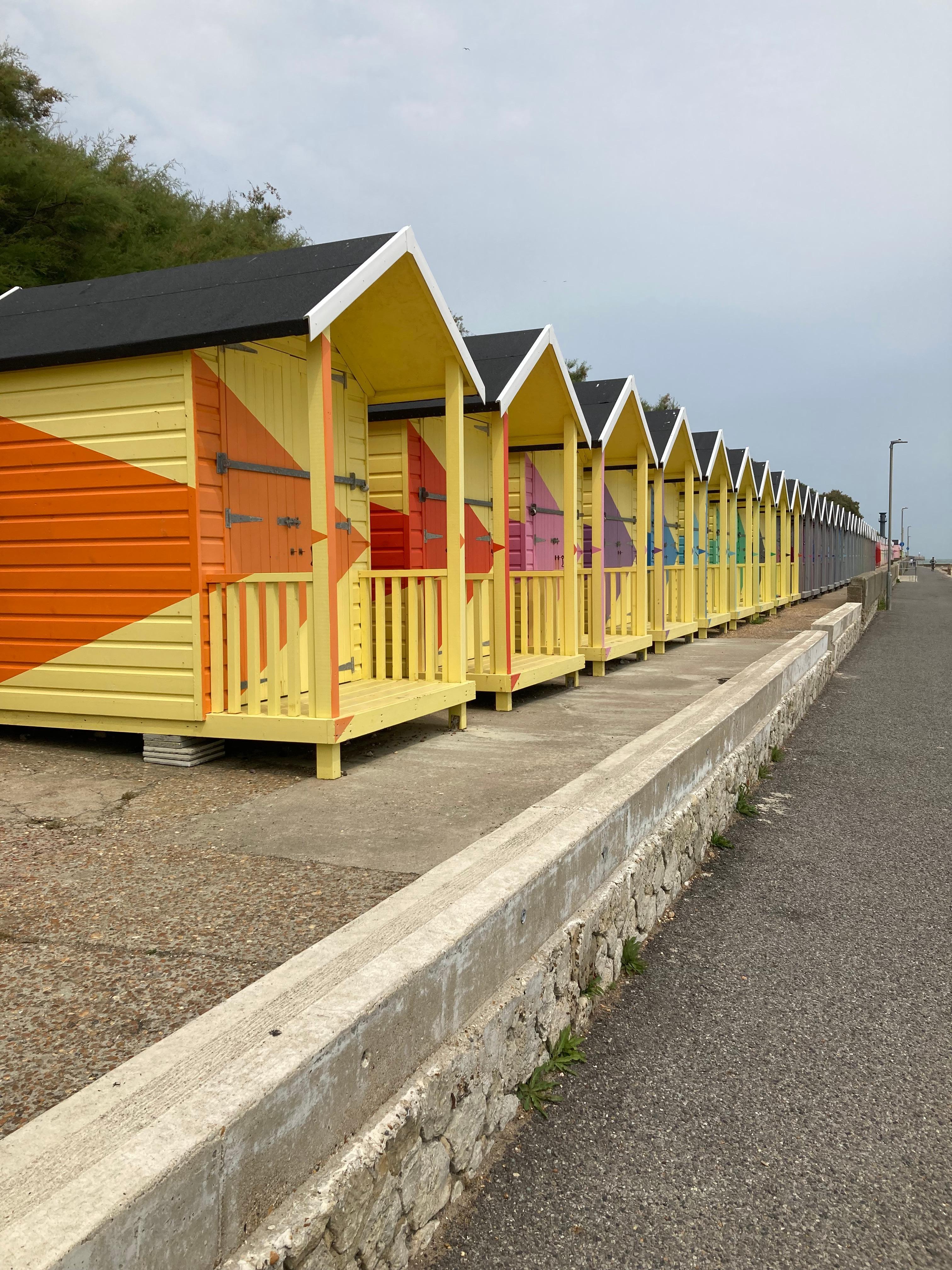 Beach huts at Folkestone 