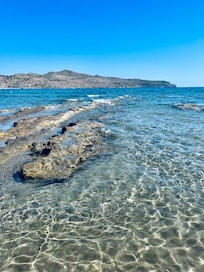 Beach at front of hotle
