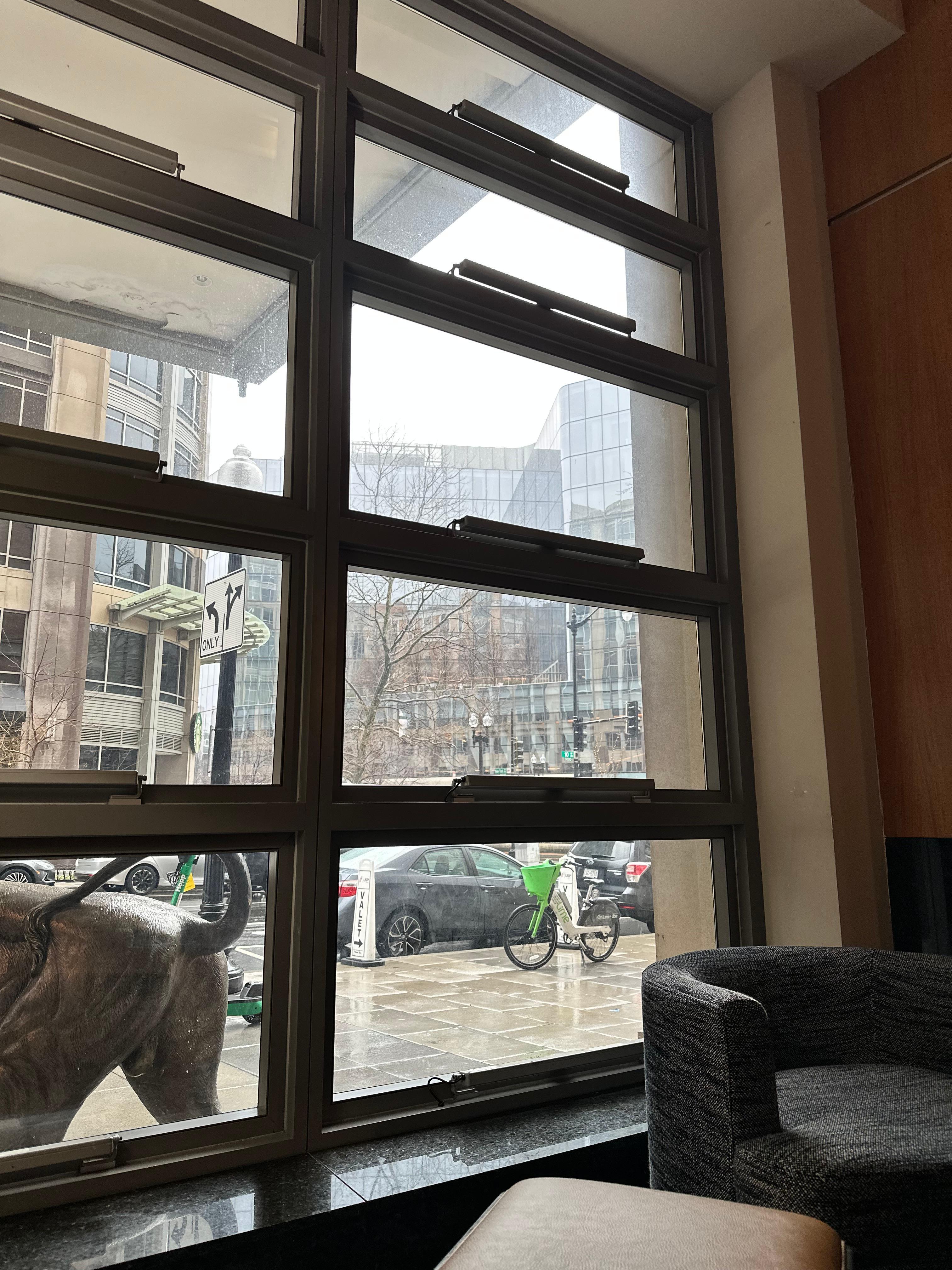 Lobby View On A Rainy Day