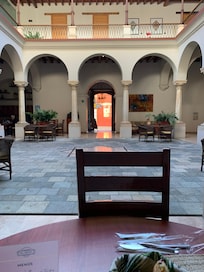 Internal patio where breakfast is served.