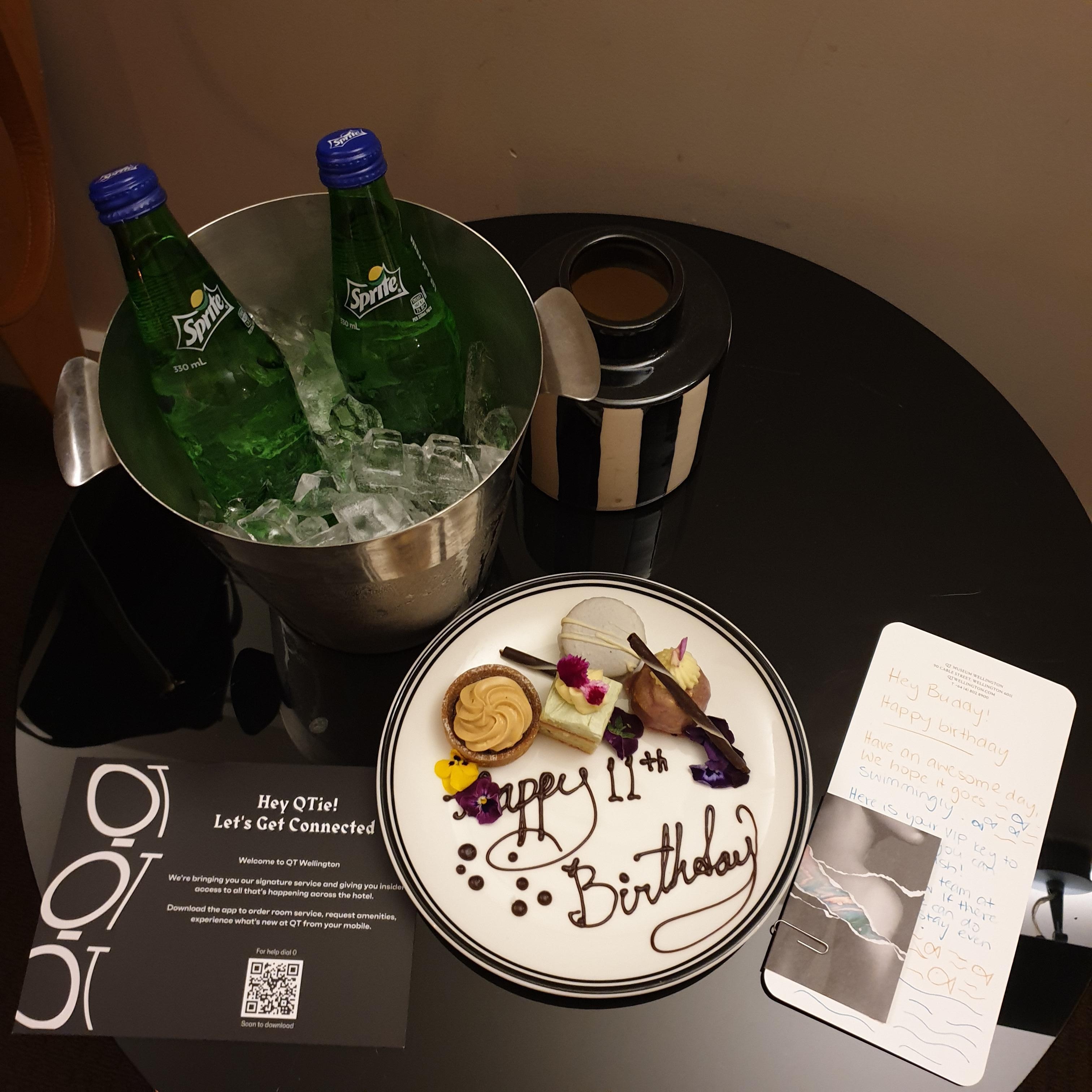 Birthday treats from the hotel