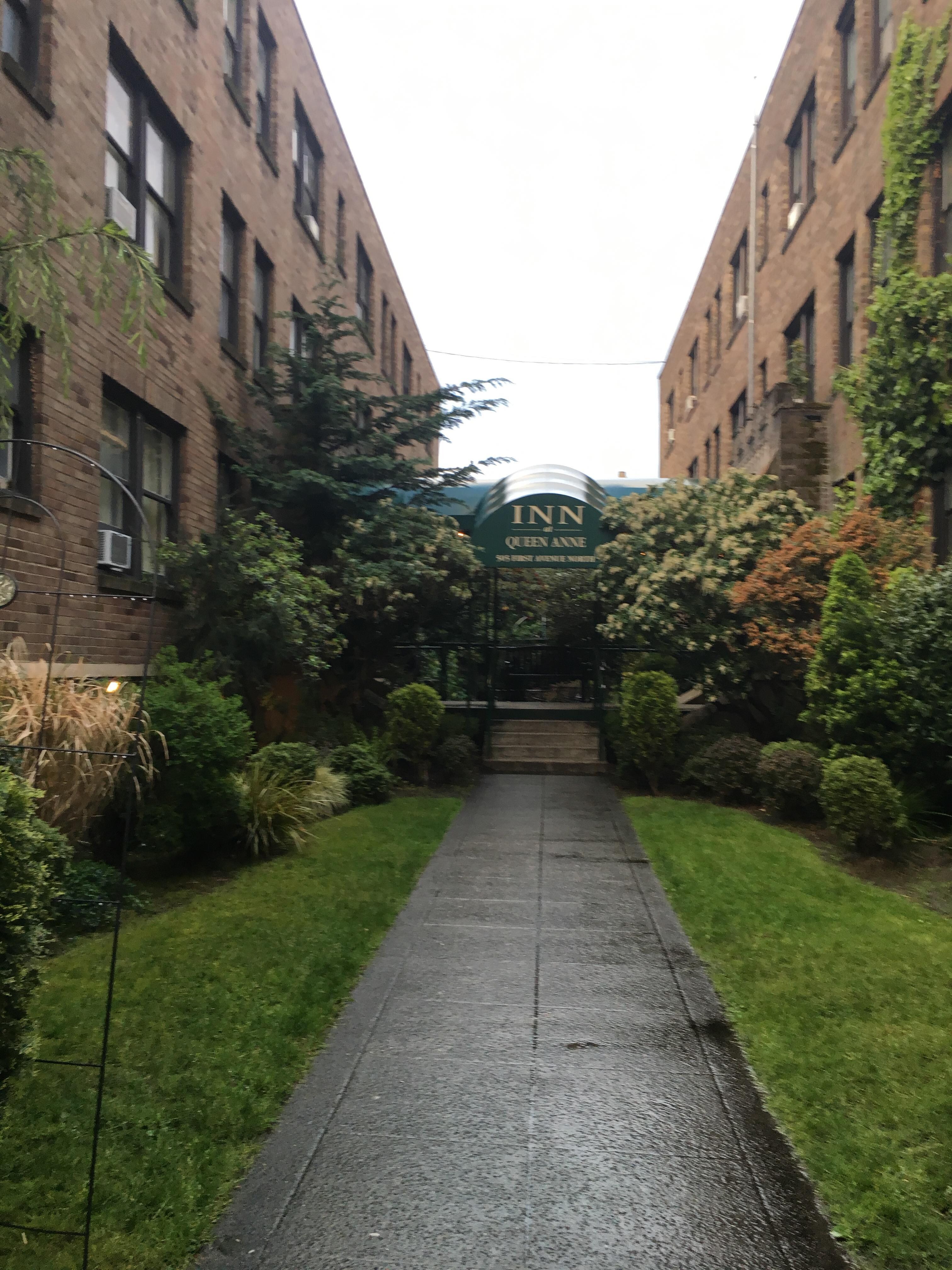 View walking out of hotel entrance