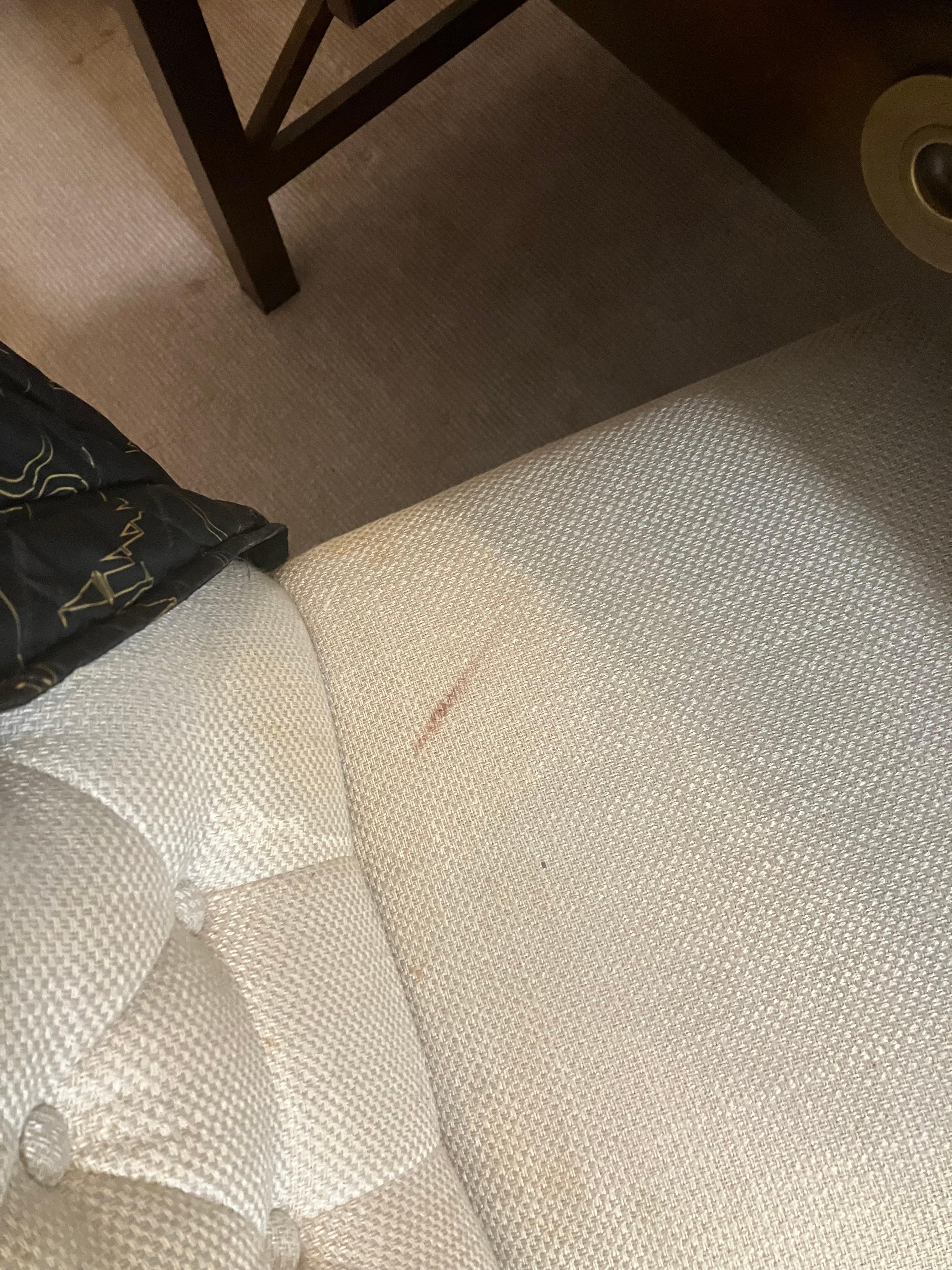 blood stain on desk chair