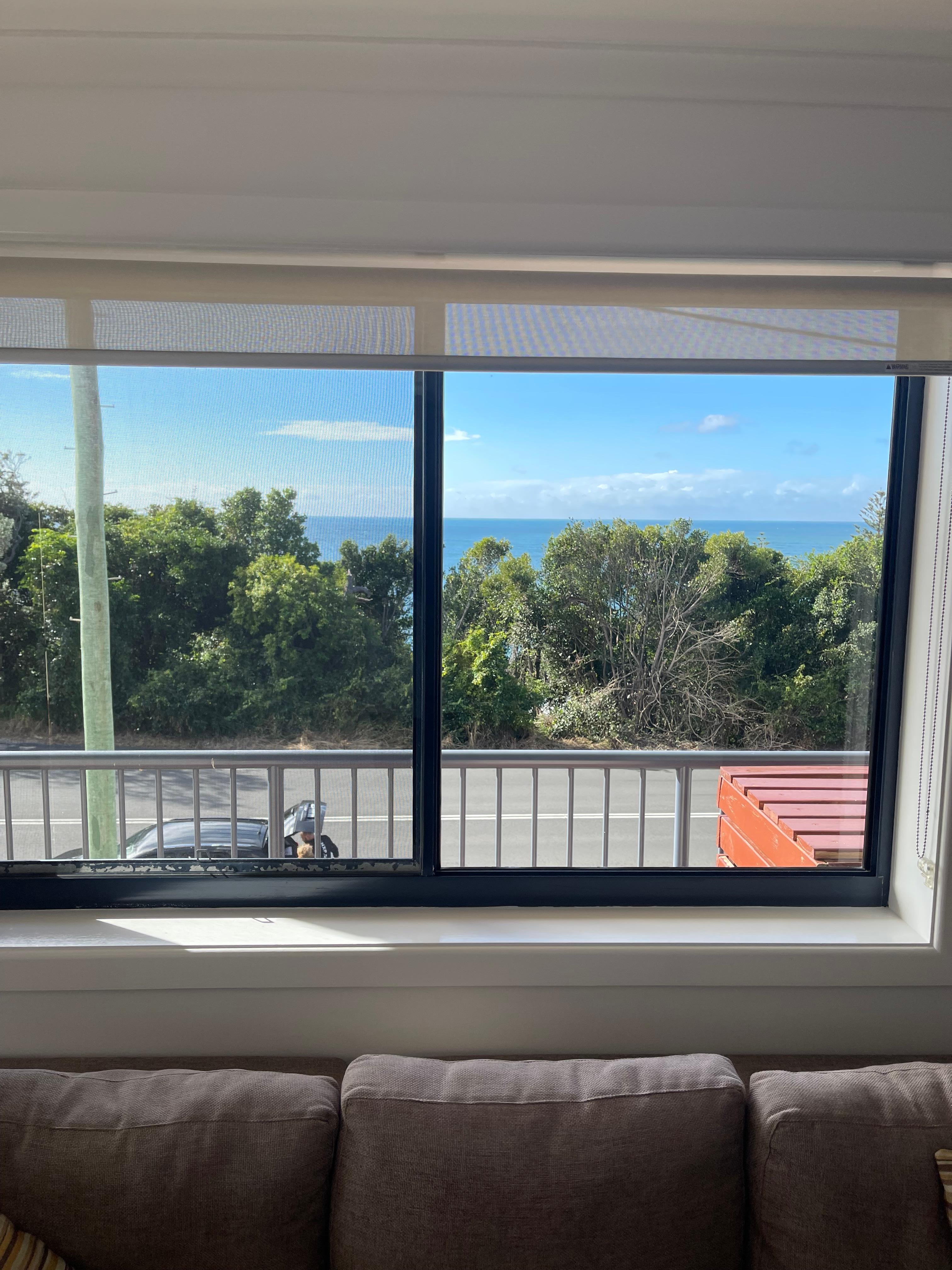 View of ocean from loungeroom  window
