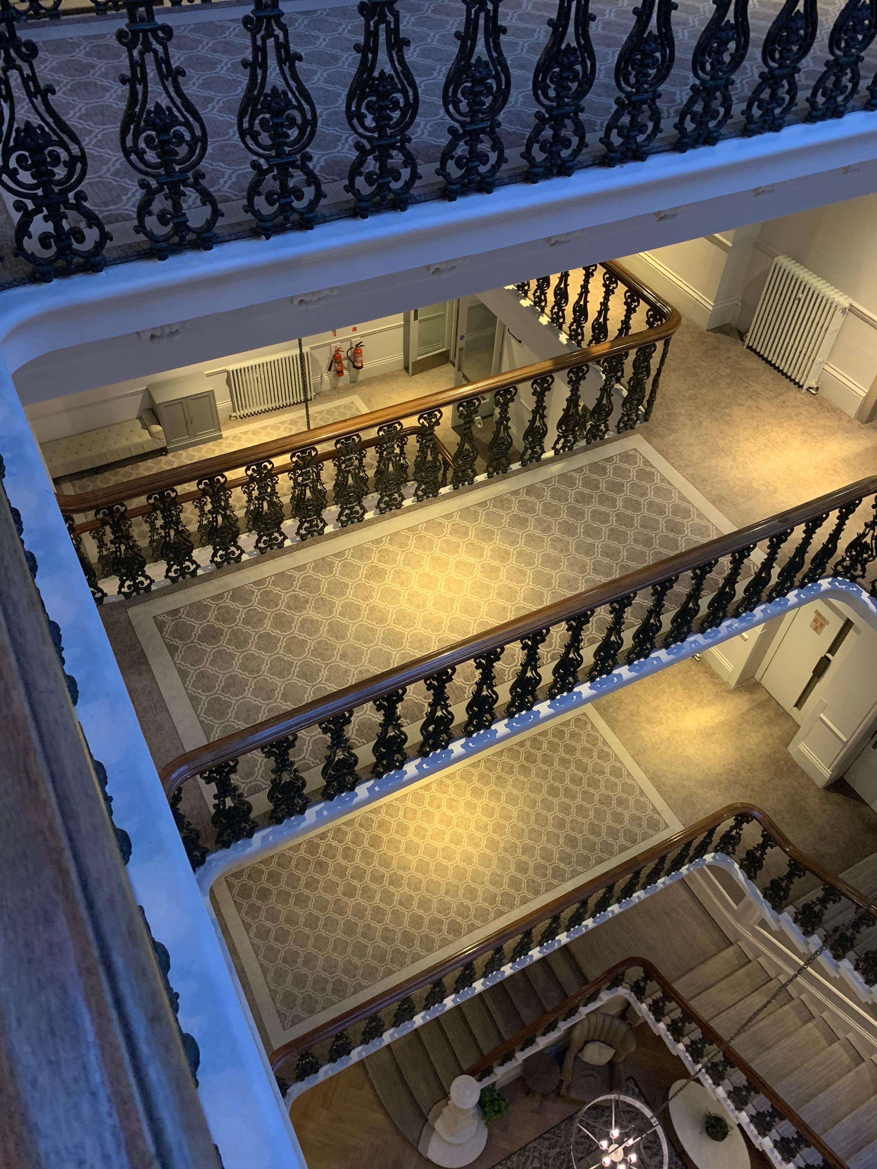 What the hotel lacks in lifts is more than made up for in its stairway. 