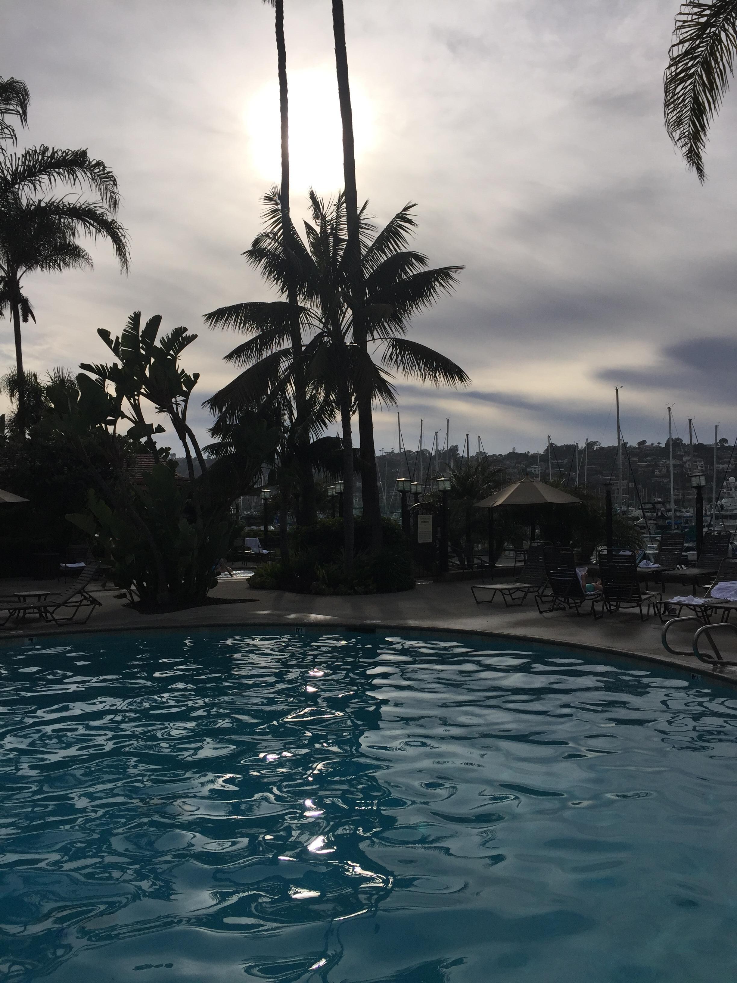 Pool side in the evening