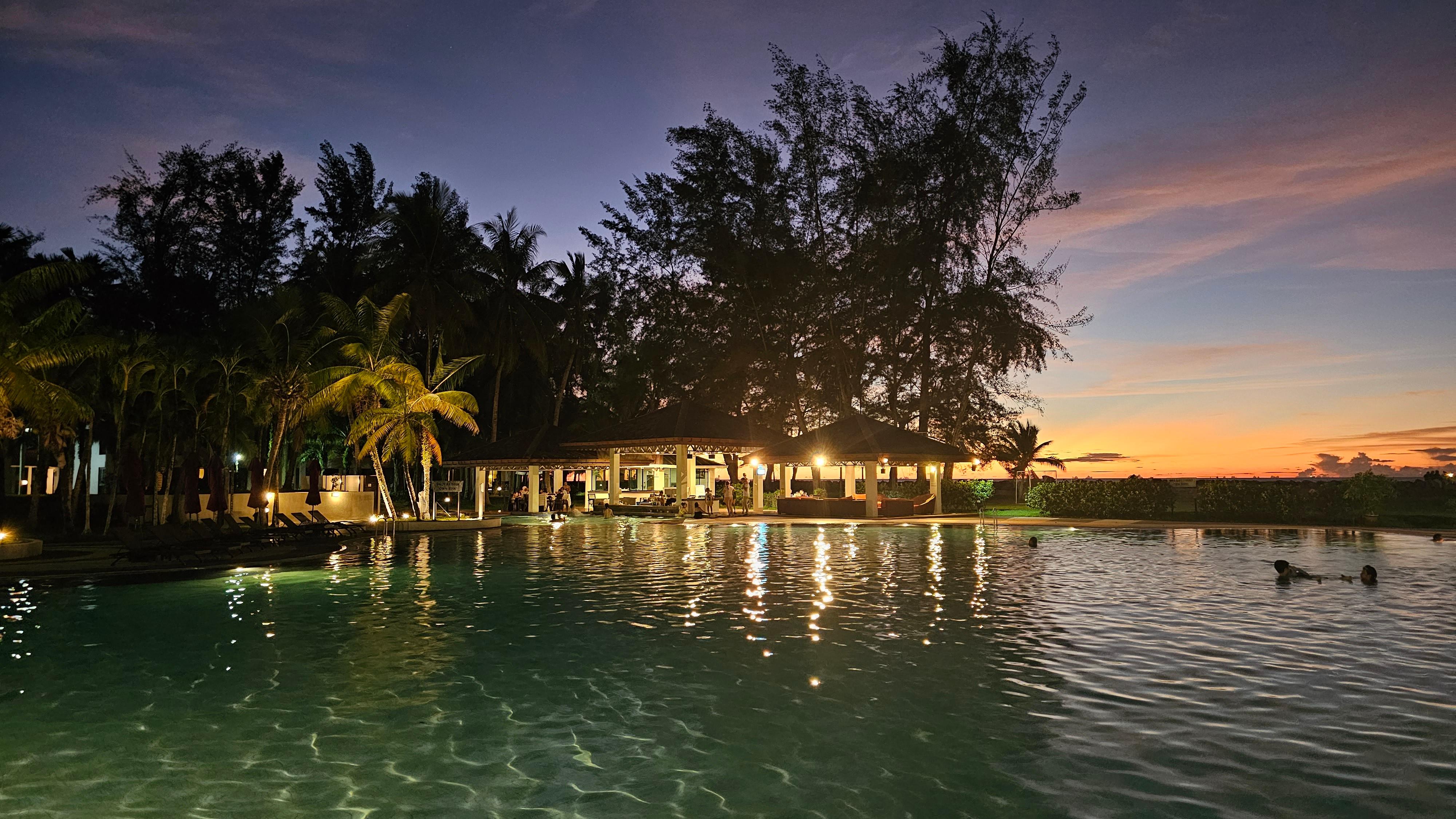 Sunset at the pool bar