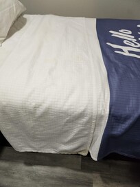 Stained bedsheets. Disgusting