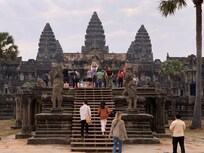 Angor Wat, the primary reason to visit Siam Reap, about 30 to 40 minutes away by Tuktuk ride.