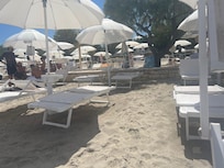 Empty beach chairs