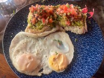 Avacado toast with eggs added at my request