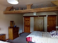 The bedroom in the Carthouse. One double and one single but also another 2 fold out beds. Sleeps 2 adults and 3 children.